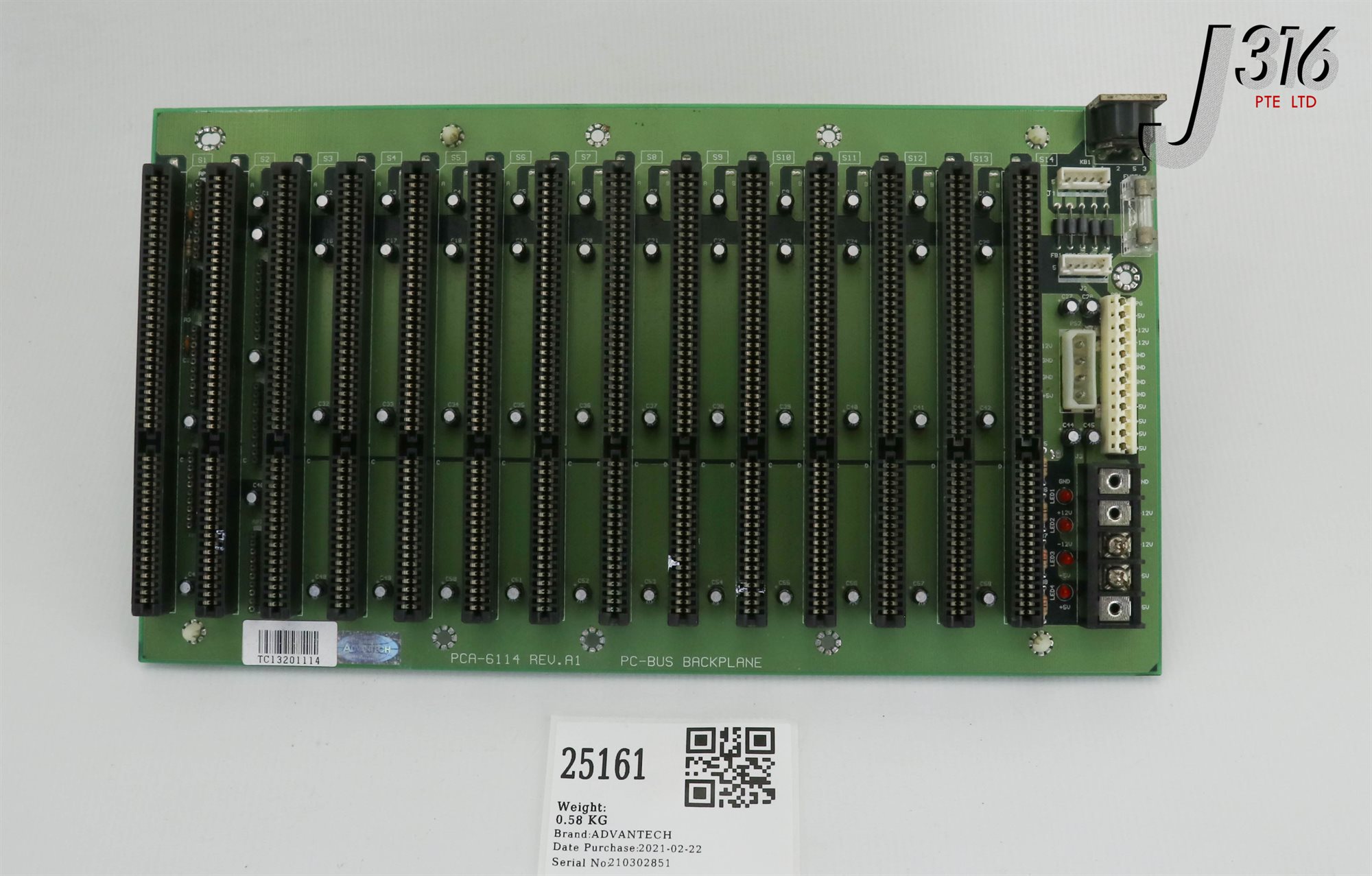 25161 ADVANTECH PCB, PC-BUS BACKPLANE, P/N: 1902114010 PCA-6114 | eBay